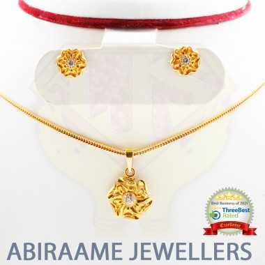 floral gold pendant, flower jewellery, abiraame jewellers, gold locket designs, gold pendant designs for female
