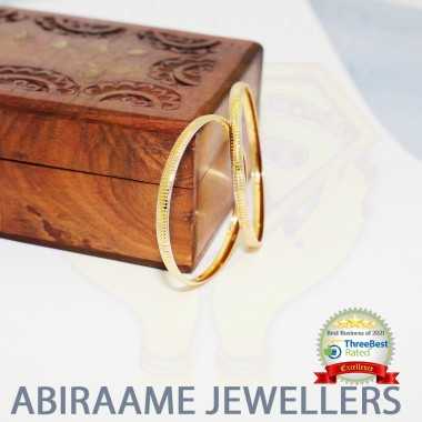 two tone gold bangles, two tone bangle, gold bangles online, gold bangles set, abiraame jewellers