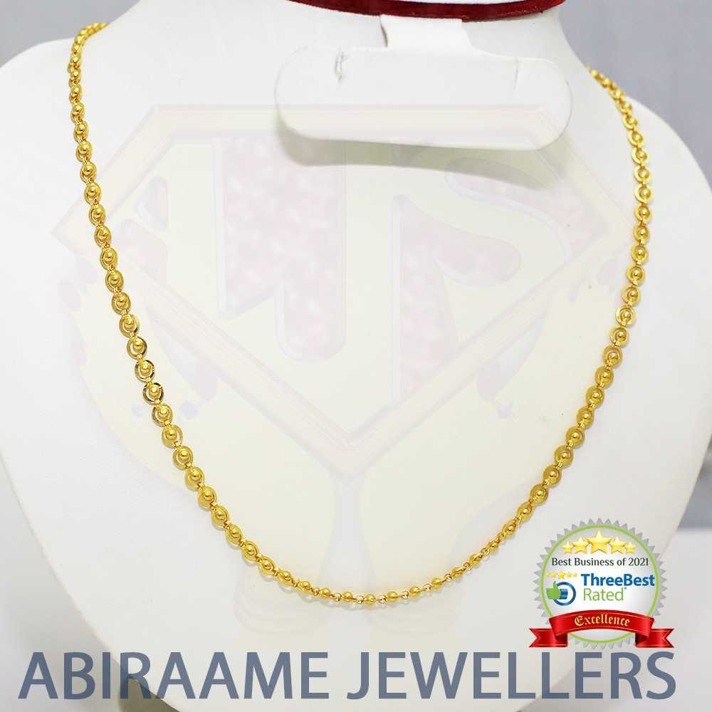 gold ball chain, balls chain, ball chain necklace, gold ball chain design, gold ball chain necklace, abiraame jewellers