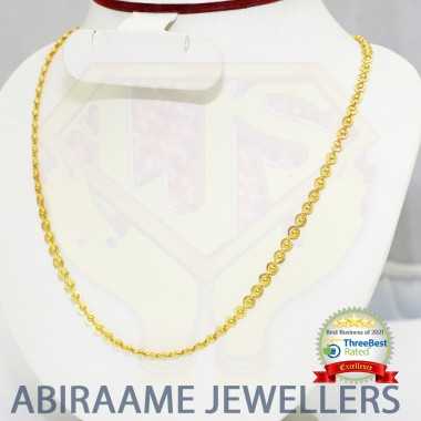 gold ball chain, balls chain, ball chain necklace, gold ball chain design, gold ball chain necklace, abiraame jewellers