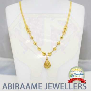 ball necklace, latest necklace designs, trendy statement necklaces, gold necklaces singapore, abiraame jewellers
