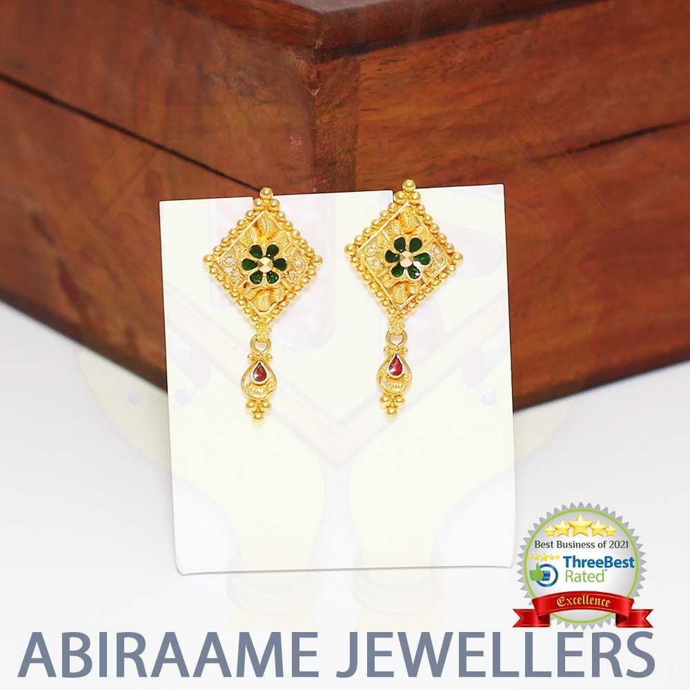 enamel earrings, enamel jhumka earrings, enamel earrings gold, enamel flower earrings