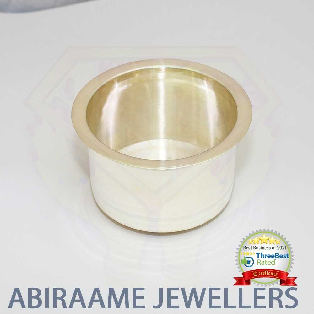 abiraame jewellers, silver bowl, silver vilakku chatti, chatti vilakku, ajs, buy silver items online
