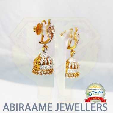 diamond earrings, diamond stud earrings, diamond earrings for women, diamond hoop earrings, diamond studs, abiraame jewellers