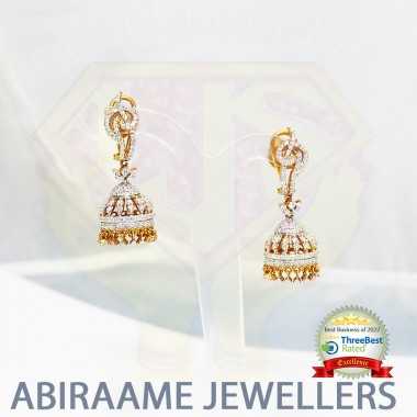 diamond earrings, diamond stud earrings, diamond earrings for women, diamond hoop earrings, diamond studs, abiraame jewellers