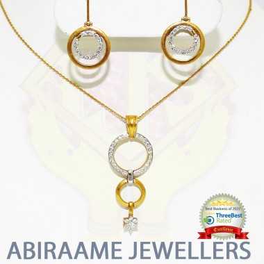 diamond pendant set with earrings, fancy diamond pendant sets, daily wear diamond pendant set, diamond earrings latest, ajs