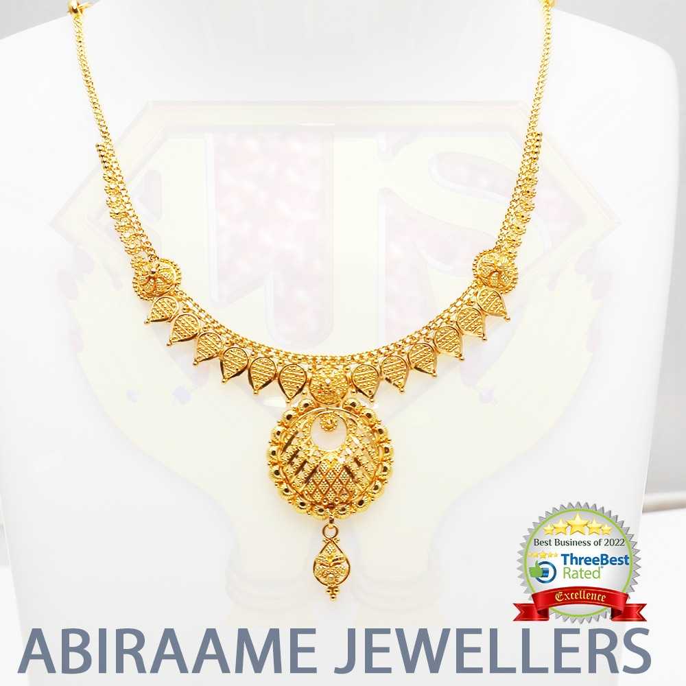 necklace designs in gold with price, gold jewlry online, 15 grams gold necklace with price, necklace set, abiraame jewellers