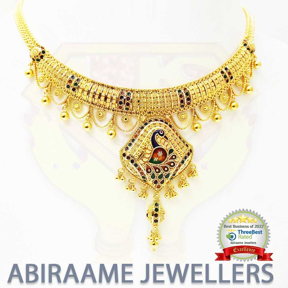 An Enamel Peacock Choker Necklace Design | Buy Online @ AJS