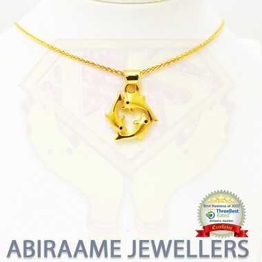 fish locket, fish jewelry, fish locket gold, koi fish necklace, abiraame jewellers