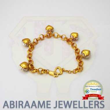gold bracelet designs for women, bracelet with heart charms, ladies bracelet design
