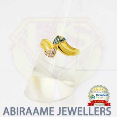 heart ring, ring with hearts, stone heart ring, heart ring collection, Valentine’s day, abiraame jewellers