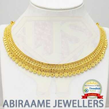 choker necklace set, choker collar, choker designs, chokers for women, gold choker designs, gold choker set, abiraame jewellers